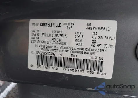 2008 Dodge Ram 2500 Laramie z USA, uszkodzony, nr VIN 3D7KS29AX8G174942